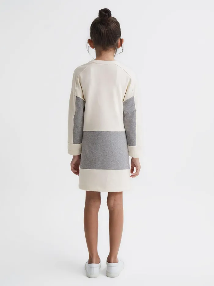 Reiss Dresses and Jumpsuits Ellia Colourblock Sweater Dress Pale Pinkgrey Marl 8211 Children