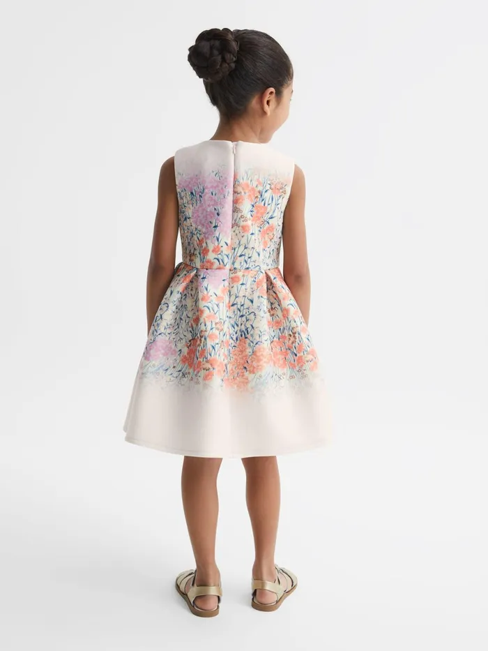 Reiss Dresses and Jumpsuits Emily Scuba Floral Printed Dress Pale Pink 8211 Children