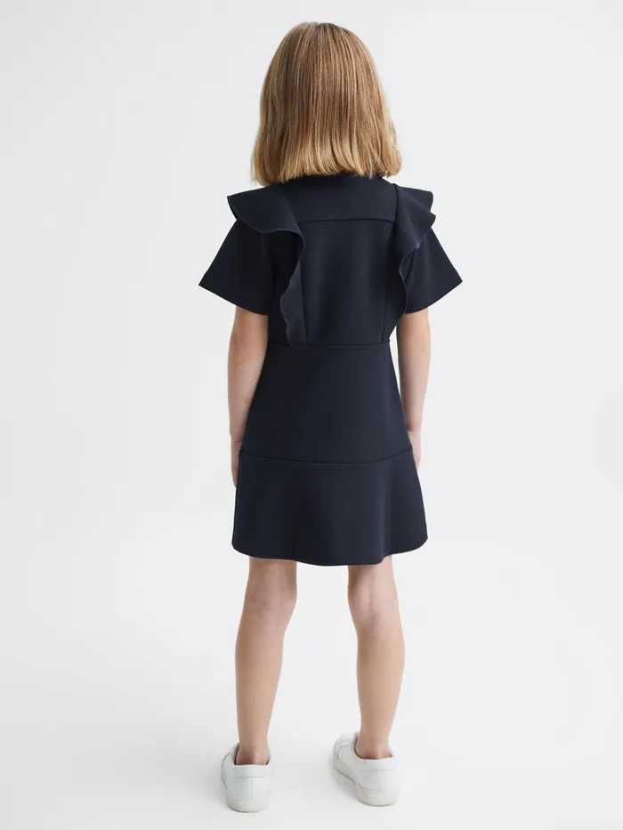Reiss Dresses and Jumpsuits Fearne Ruffle Sleeve Button Dress Navy 8211 Children