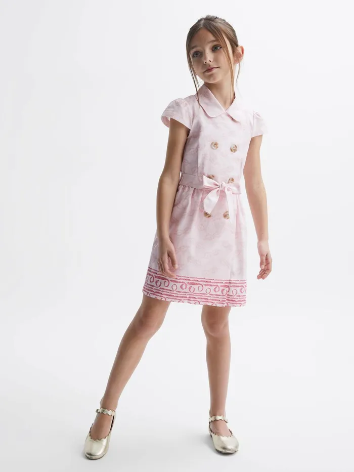 Reiss Dresses and Jumpsuits Jacie Cap Sleeve Double Breasted Dress Pink Print 8211 Children Reiss Dresses and Jumpsuits Jacie Cap Sleeve Double Breasted Dress Pink Print 8211 Children