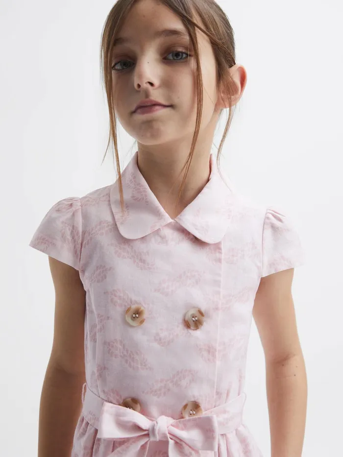 Reiss Dresses and Jumpsuits Jacie Cap Sleeve Double Breasted Dress Pink Print 8211 Children