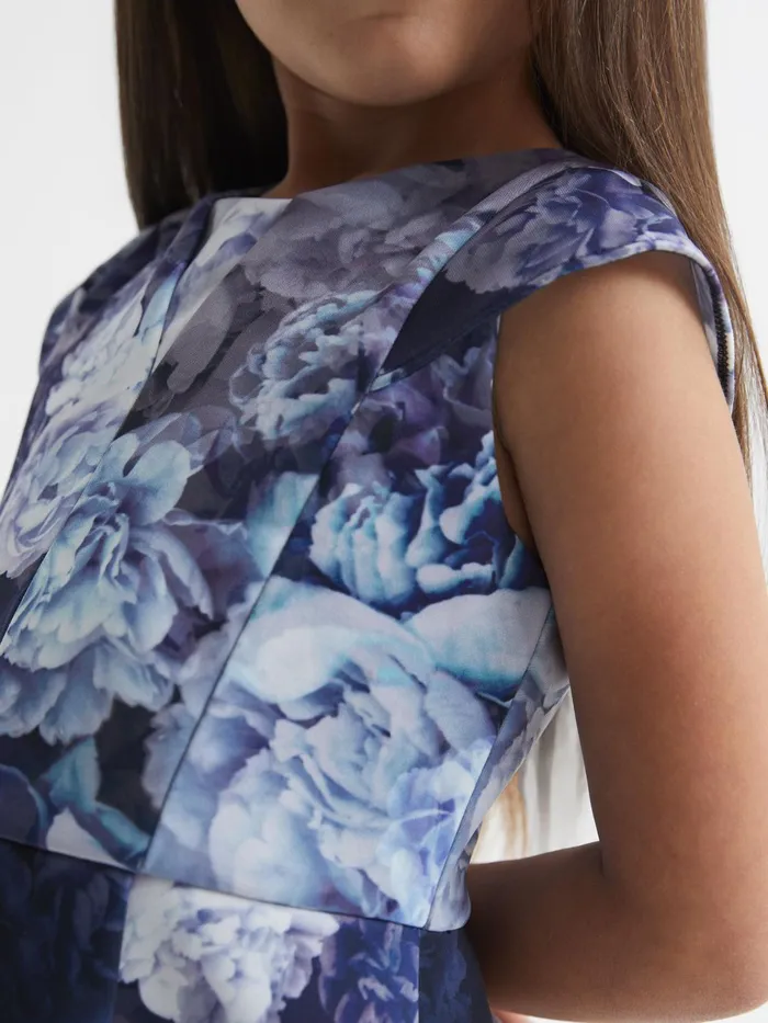 Reiss Dresses and Jumpsuits Keri Floral Printed Scuba Dress Blue 8211 Children
