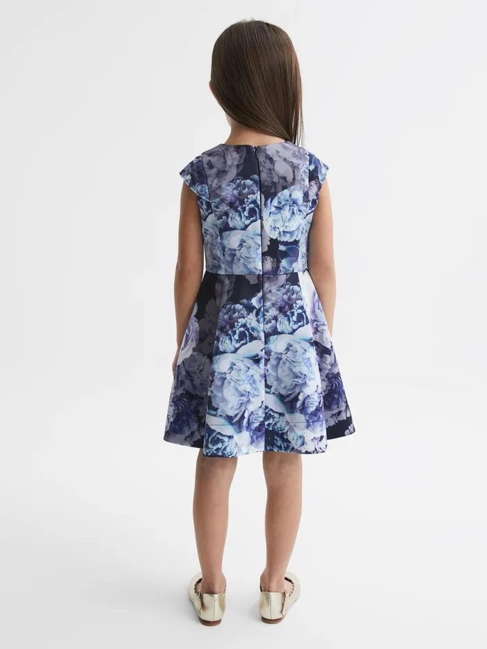 Reiss Dresses and Jumpsuits Keri Floral Printed Scuba Dress Blue 8211 Children
