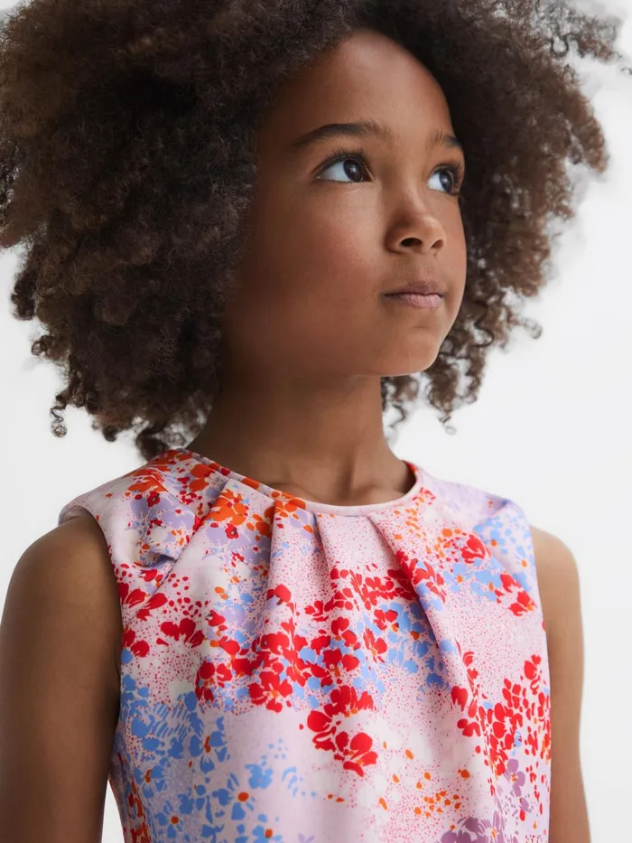 Reiss Dresses and Jumpsuits Max Floral Print Pleated Dress Pink Print 8211 Children