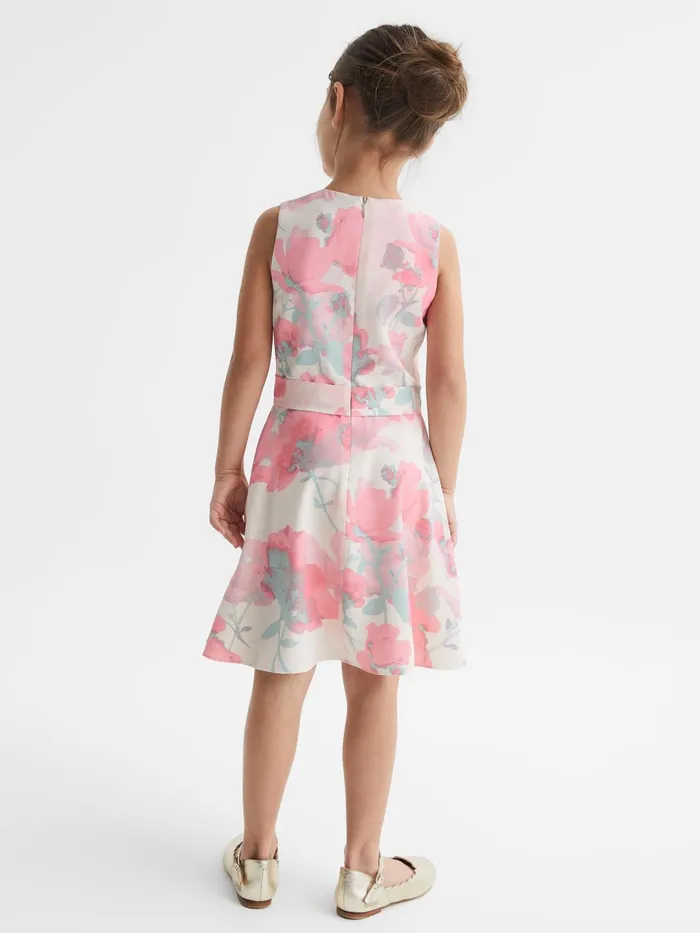 Reiss Dresses and Jumpsuits Monica Floral Printed Belted Dress Pink 8211 Children