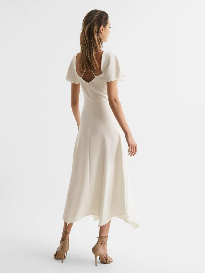 Reiss Dresses Eleni Cap Sleeve Maxi Dress Blue 8211 Women