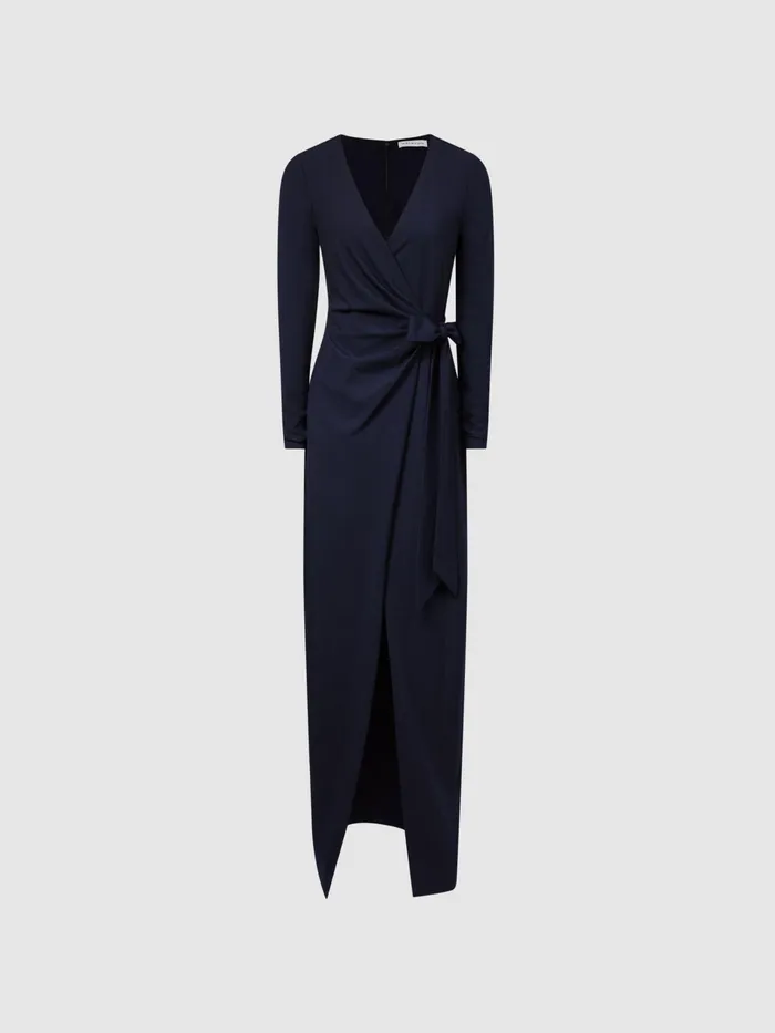 Reiss Dresses Halston 8211 Jasmine Halston Front Slip Maxi Gown Midnight Navy 8211 Women