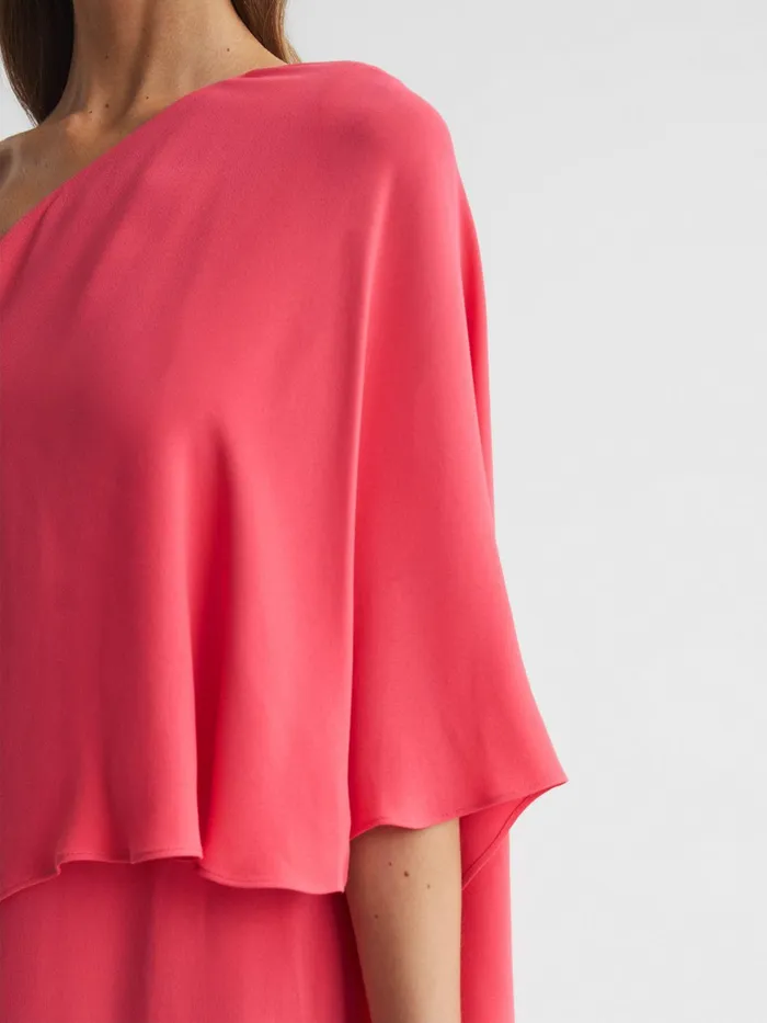 Reiss Dresses Jordyn OffShoulder Cape Maxi Dress Coral 8211 Women