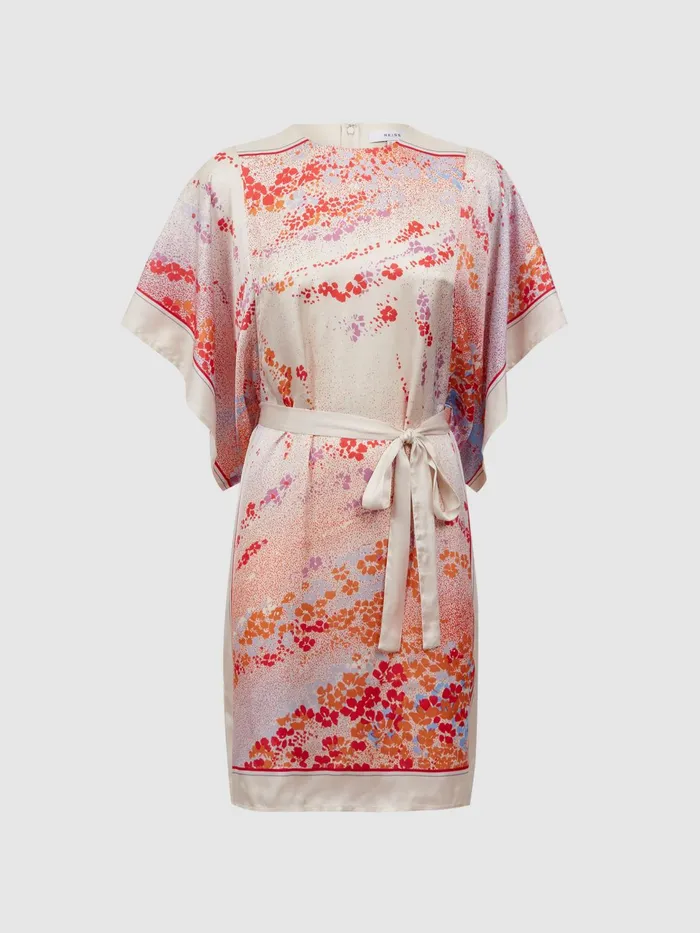 Reiss Dresses Leea Printed Belted Mini Dress Multi 8211 Women