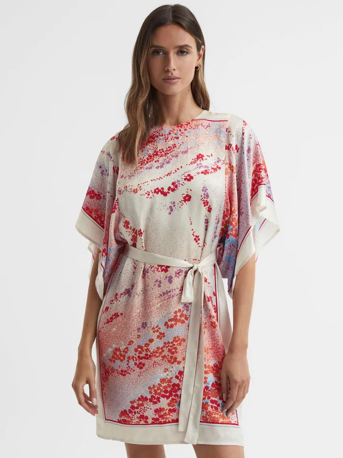Reiss Dresses Leea Printed Belted Mini Dress Multi 8211 Women