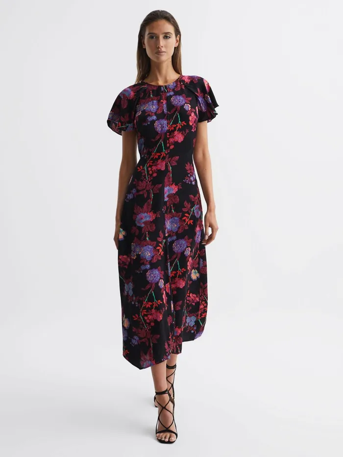 Reiss Dresses Leni Cap Sleeve Maxi Dress Blackpink 8211 Women