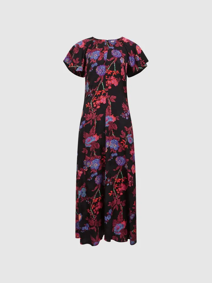 Reiss Dresses Leni Cap Sleeve Maxi Dress Blackpink 8211 Women