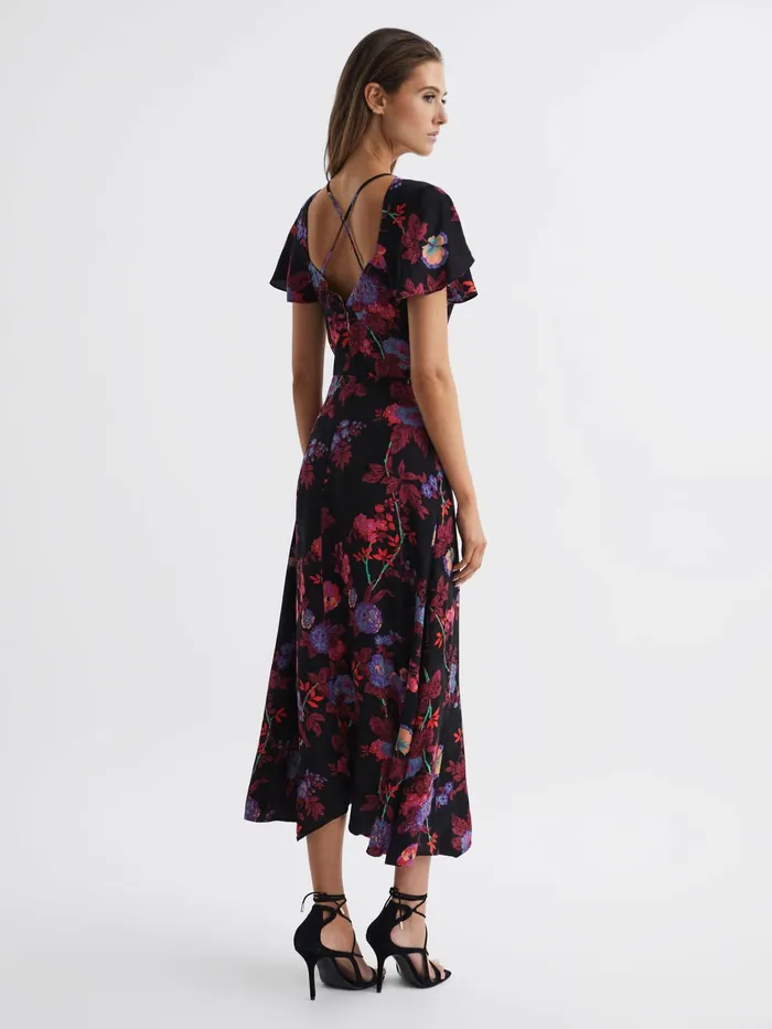 Reiss Dresses Leni Cap Sleeve Maxi Dress Blackpink 8211 Women