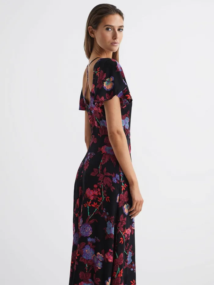 Reiss Dresses Leni Cap Sleeve Maxi Dress Blackpink 8211 Women
