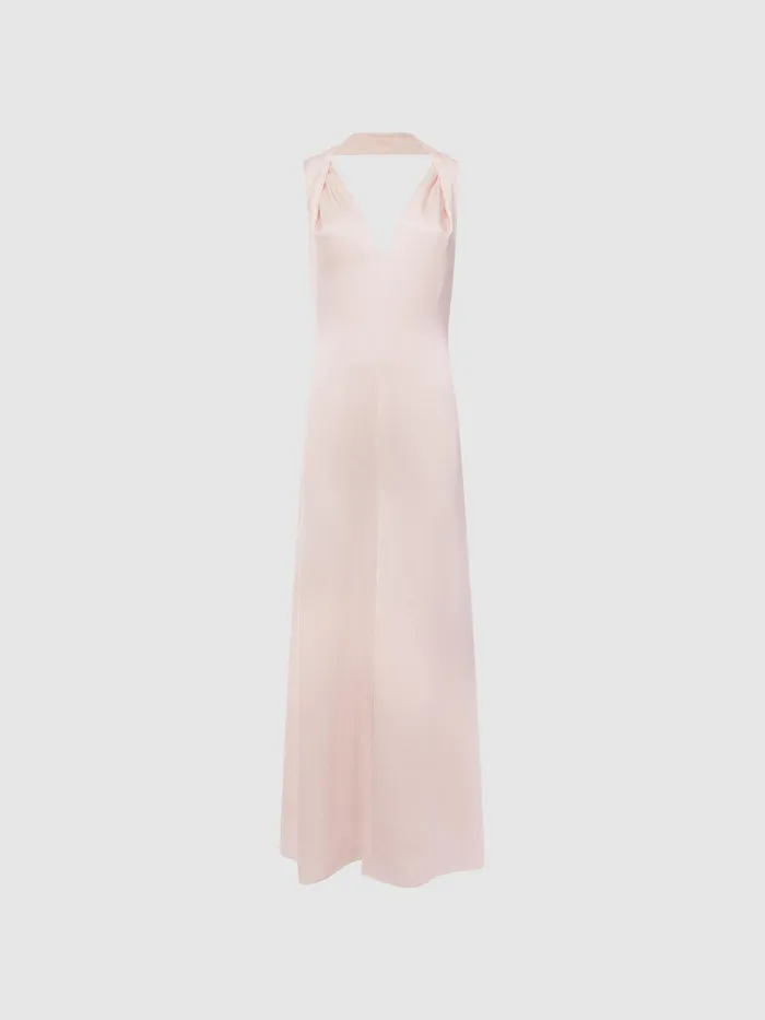 Reiss Dresses Lila Bridesmaid Twist Detail Midi Dress Nude 8211 Women