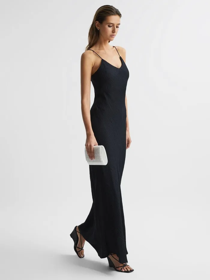 Reiss Dresses Lois Jacquard Maxi Dress Black 8211 Women