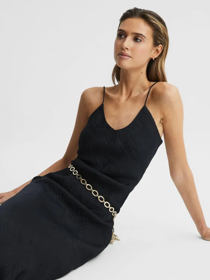 Reiss Dresses Lois Jacquard Maxi Dress Black 8211 Women