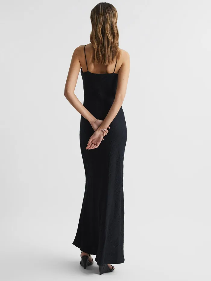Reiss Dresses Lois Jacquard Maxi Dress Black 8211 Women