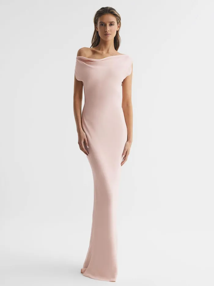 Reiss Dresses Loretta OffTheShoulder Maxi Dress Nude 8211 Women