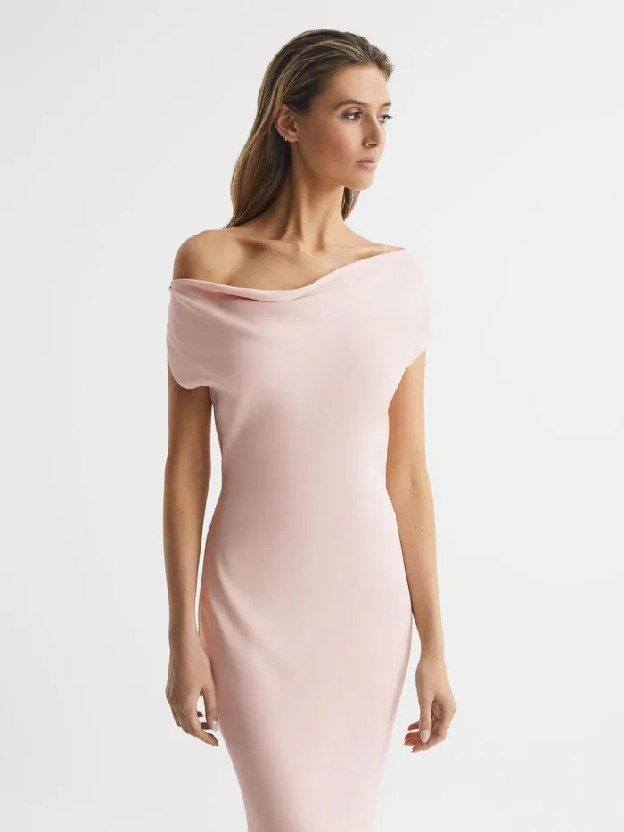 Reiss Dresses Loretta OffTheShoulder Maxi Dress Nude 8211 Women
