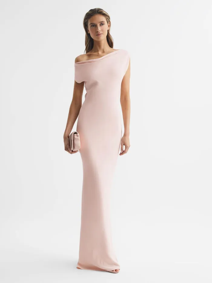 Reiss Dresses Loretta OffTheShoulder Maxi Dress Nude 8211 Women