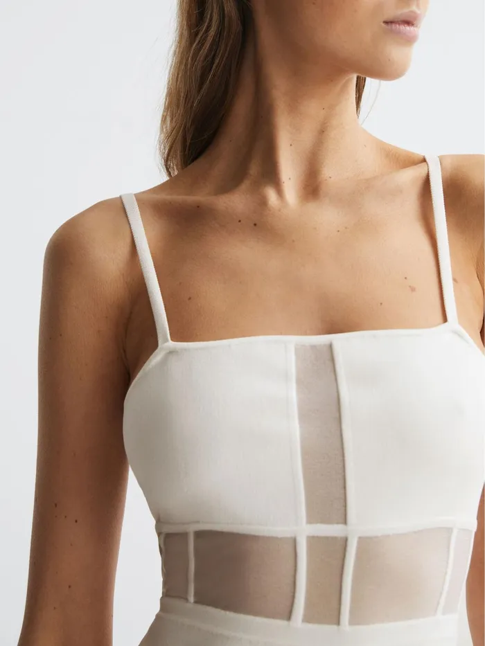 Reiss Dresses Luisa Knitted Bodycon Dress White 8211 Women