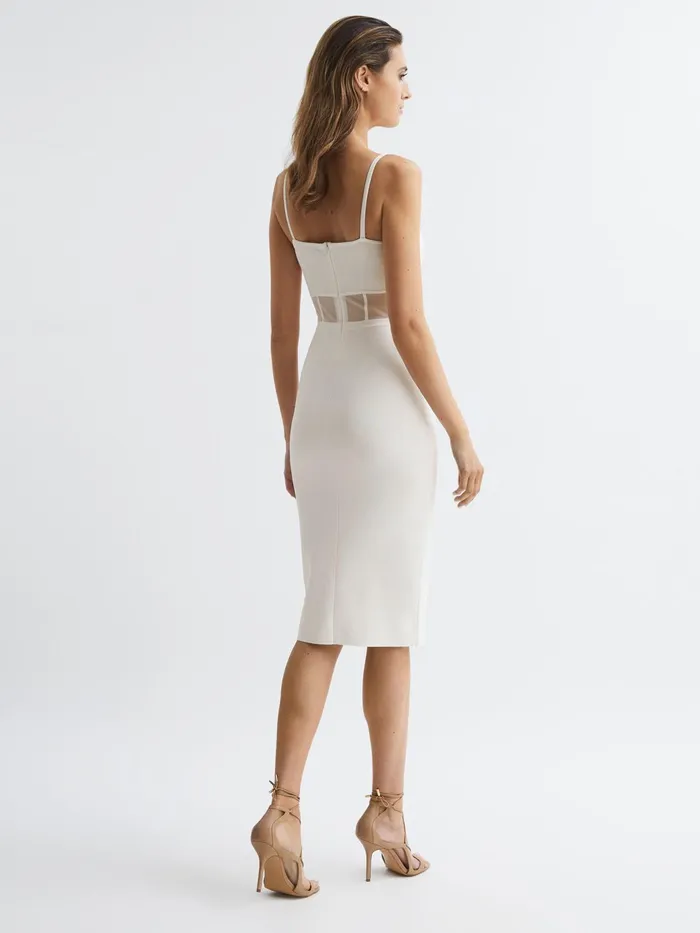 Reiss Dresses Luisa Knitted Bodycon Dress White 8211 Women