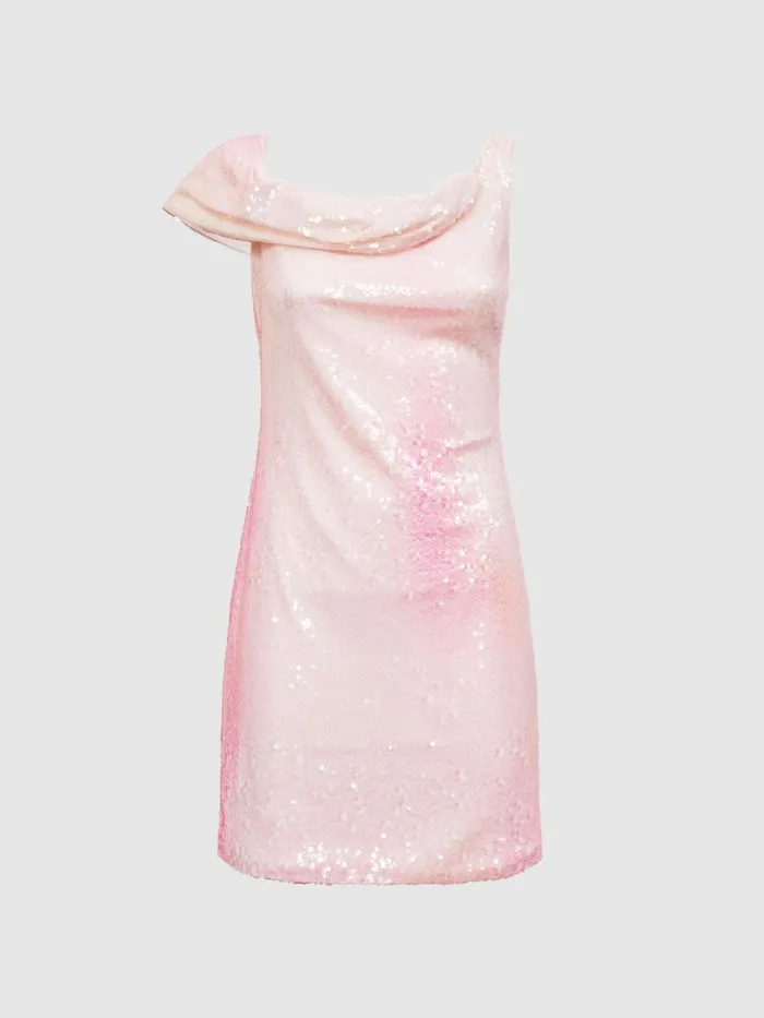 Reiss Dresses Lydia Halston Sequin Fitted Mini Dress Abstract Sorbet 8211 Women