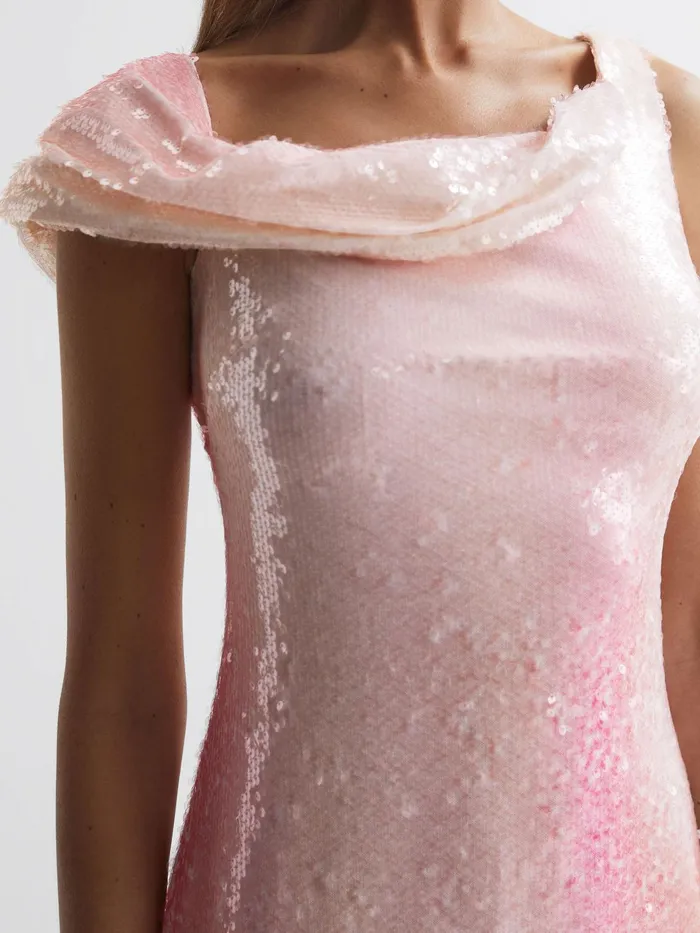 Reiss Dresses Lydia Halston Sequin Fitted Mini Dress Abstract Sorbet 8211 Women