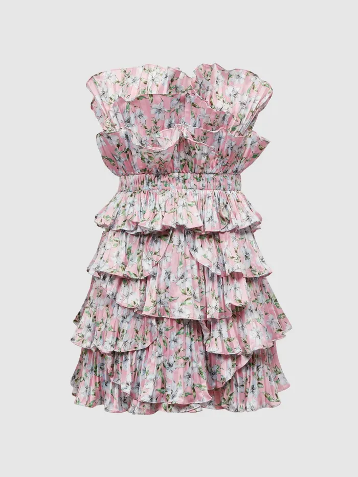 Reiss Dresses Reed Amur Strapless Ruffle Mini Dress Rosewater Posey 8211 Women