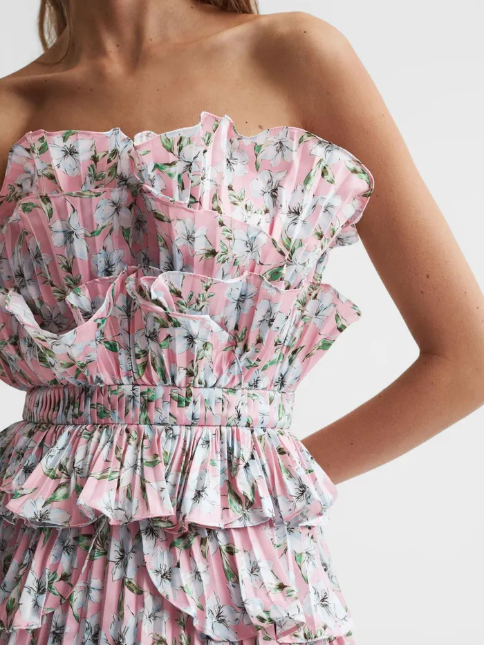 Reiss Dresses Reed Amur Strapless Ruffle Mini Dress Rosewater Posey 8211 Women