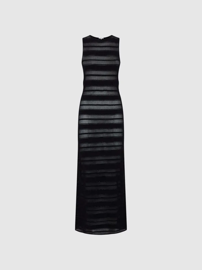 Reiss Dresses Seraphina Knitted Midi Dress Black 8211 Women