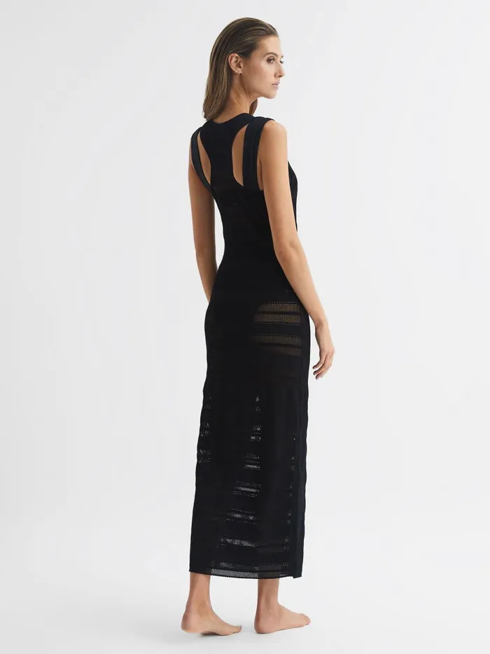 Reiss Dresses Seraphina Knitted Midi Dress Black 8211 Women