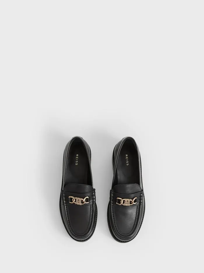Reiss Flats Charlotte Leather Loafers Black 8211 Women