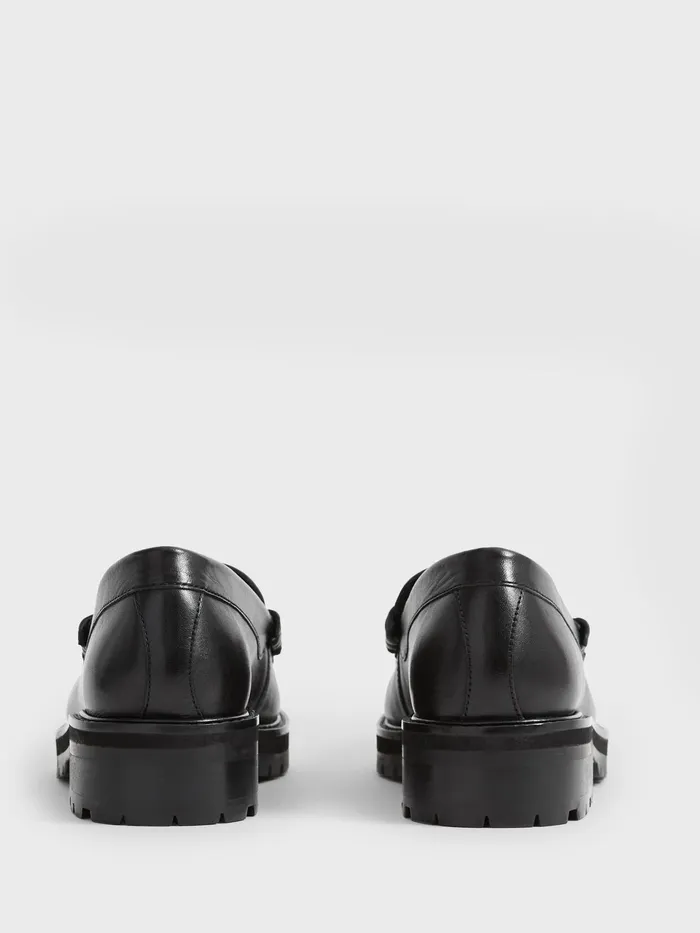 Reiss Flats Charlotte Leather Loafers Black 8211 Women