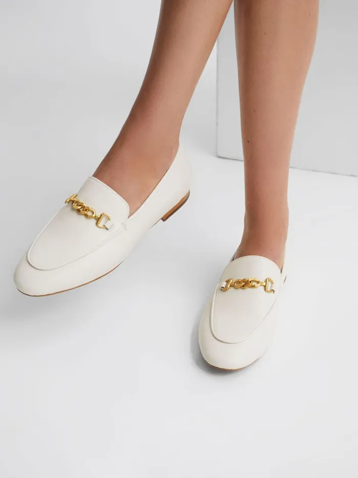 Reiss Flats Evan Chain Detail Loafers Black 8211 Women