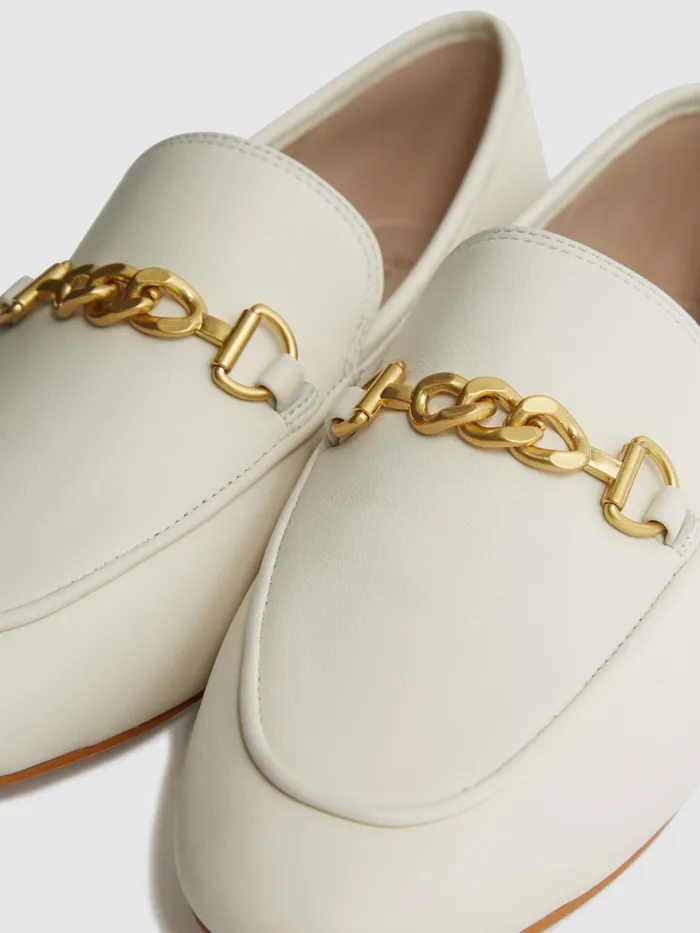 Reiss Flats Evan Chain Detail Loafers Black 8211 Women