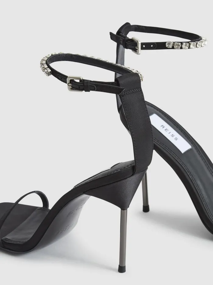 Reiss Heels Carey Strappy Pin Heel Sandals Black 8211 Women