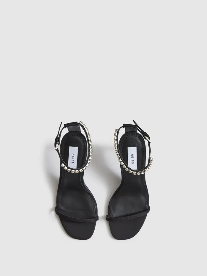 Reiss Heels Carey Strappy Pin Heel Sandals Black 8211 Women