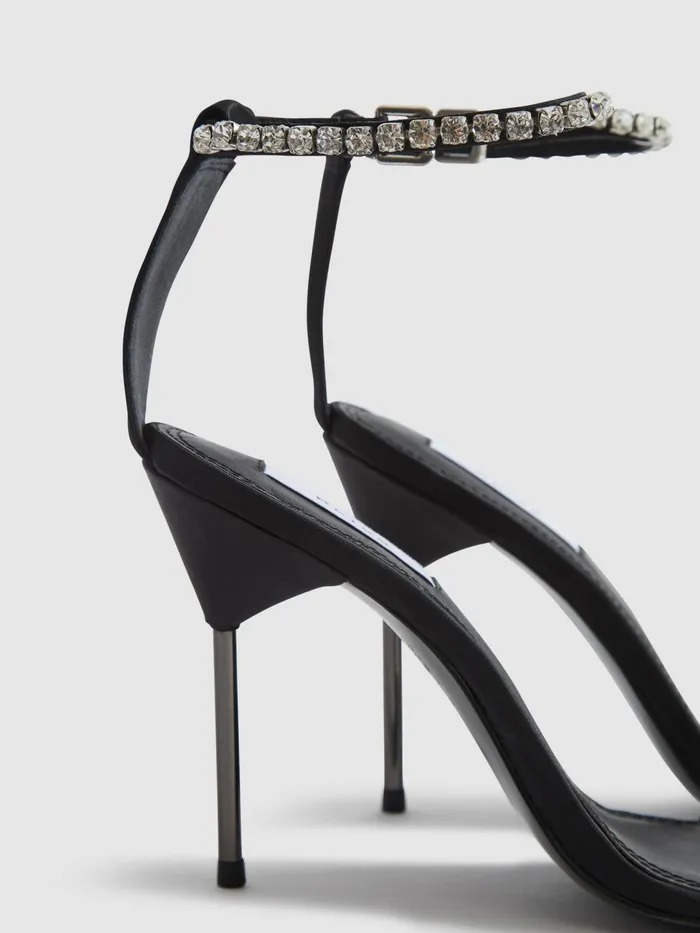 Reiss Heels Carey Strappy Pin Heel Sandals Black 8211 Women