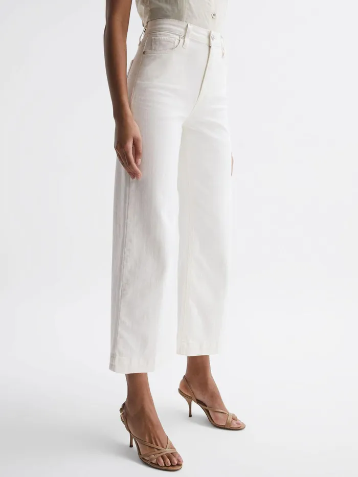Reiss Jeans Anessa Paige High Rise Flared Jeans Ecru 8211 Women