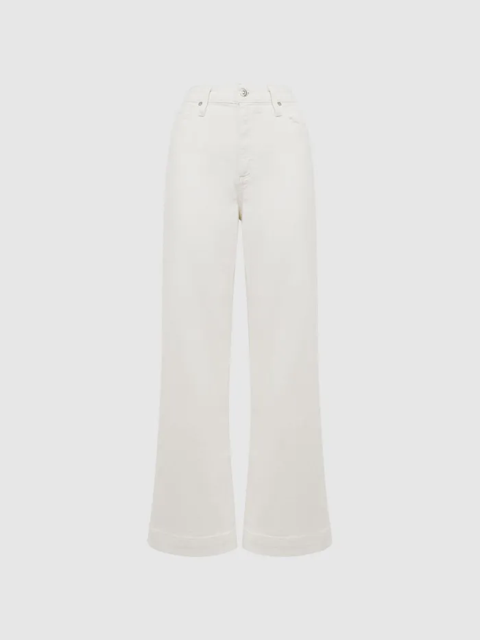 Reiss Jeans Anessa Paige High Rise Flared Jeans Ecru 8211 Women