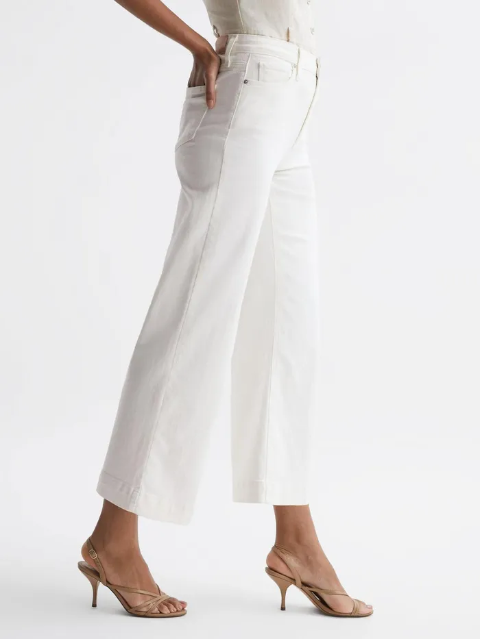 Reiss Jeans Anessa Paige High Rise Flared Jeans Ecru 8211 Women