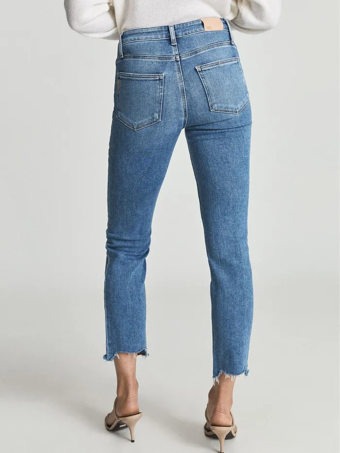 Reiss Jeans Cindy Paige High Rise Slim Fit Jeans Light Wash Denim 8211 Women