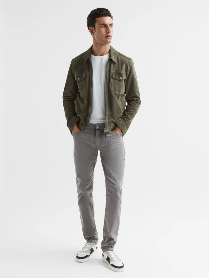 Reiss Jeans Federal Paige Slim Fit Straight Leg Jeans Brushed Nickel 8211 Men