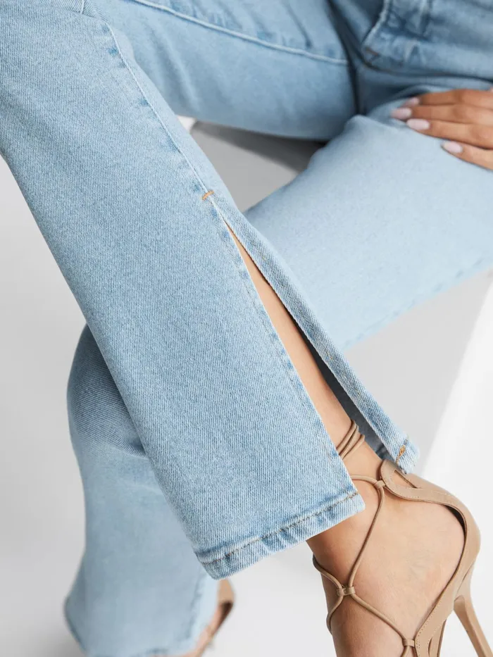 Reiss Jeans Good American High Rise Inseam Split Jeans Mid Blue 8211 Women