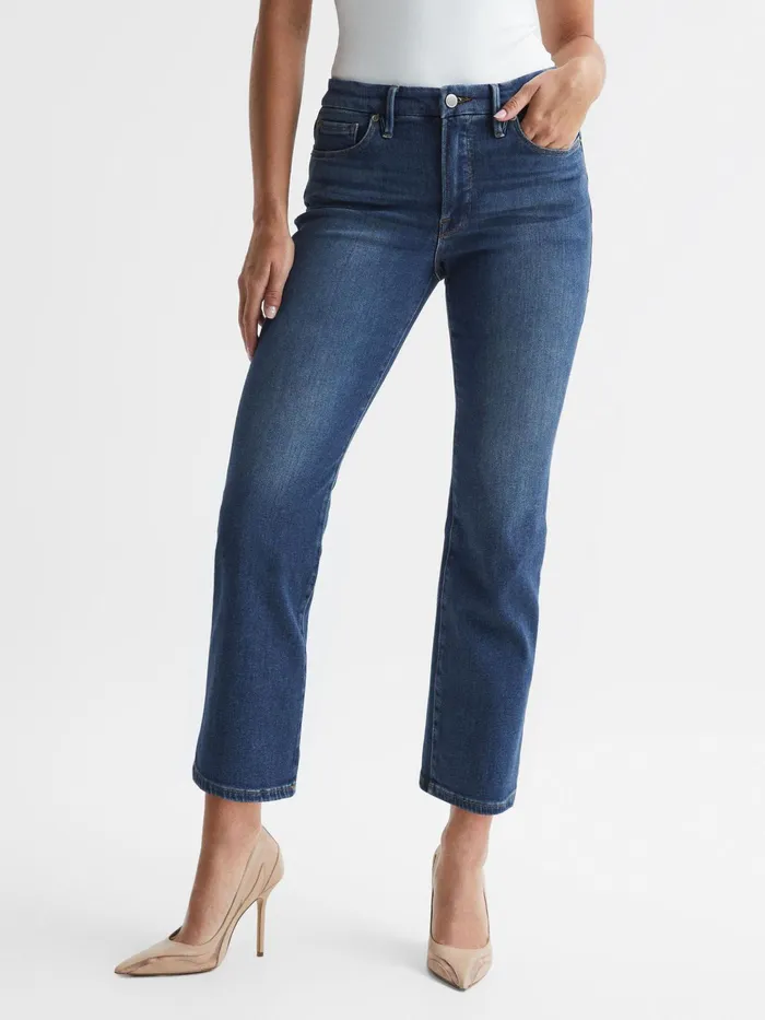 Reiss Jeans Good American Mini Good Legs Crop Bootleg Jeans Dark Blue 8211 Women