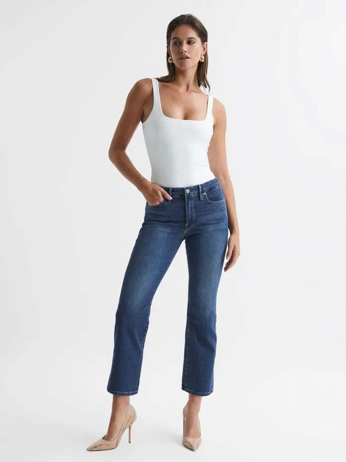 Reiss Jeans Good American Mini Good Legs Crop Bootleg Jeans Dark Blue 8211 Women