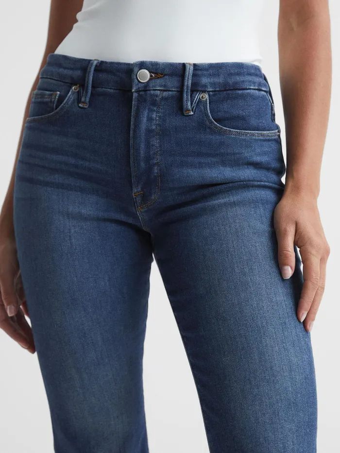 Reiss Jeans Good American Mini Good Legs Crop Bootleg Jeans Dark Blue 8211 Women