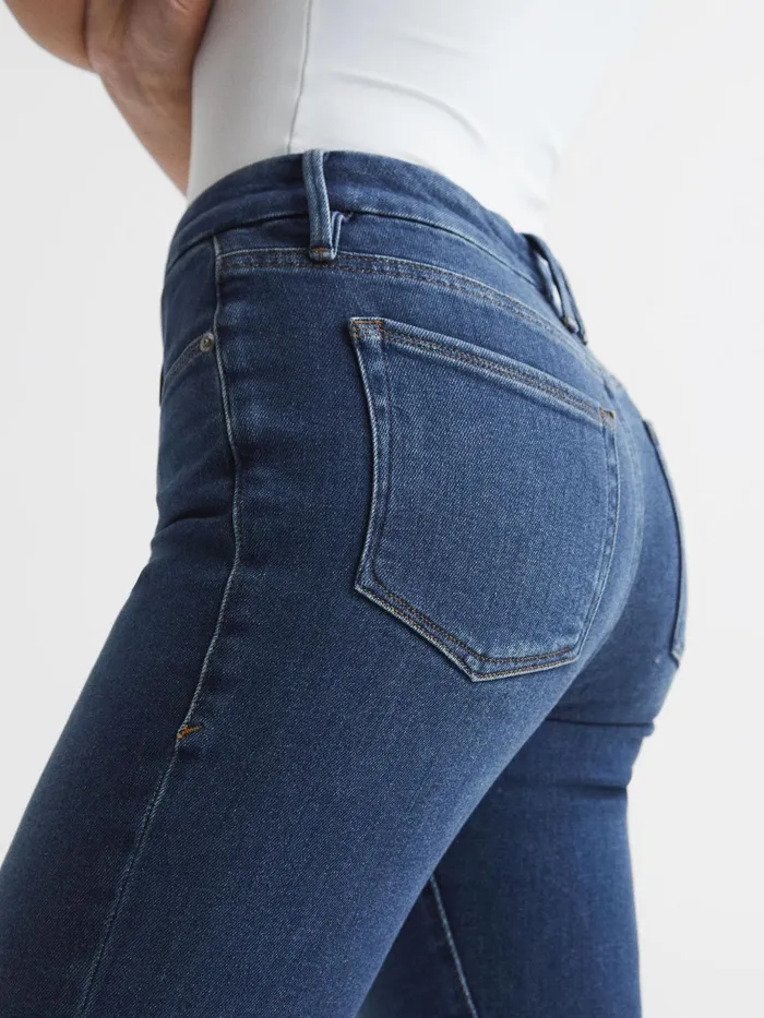 Reiss Jeans Good American Mini Good Legs Crop Bootleg Jeans Dark Blue 8211 Women